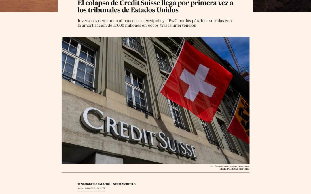El colapso de Credit Suisse llega por primera vez a los tribunales de Estados Unidos